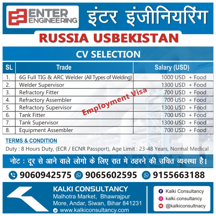 RUSSIA USBEKISTAN, CV SELECTION FROM 02-06-2023-04-06-2023