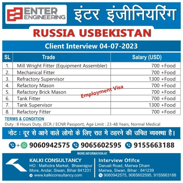 ENTER ENGINEERING, RUSSIA USBEKISTAN, CLIENT INTERVIEW ON 04-07-2023