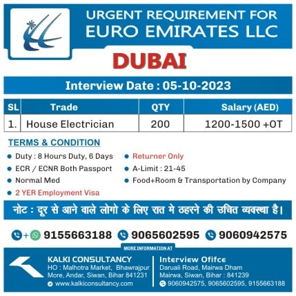 EURO Emirates LLC, Dubia, Interview : 05-10-2023