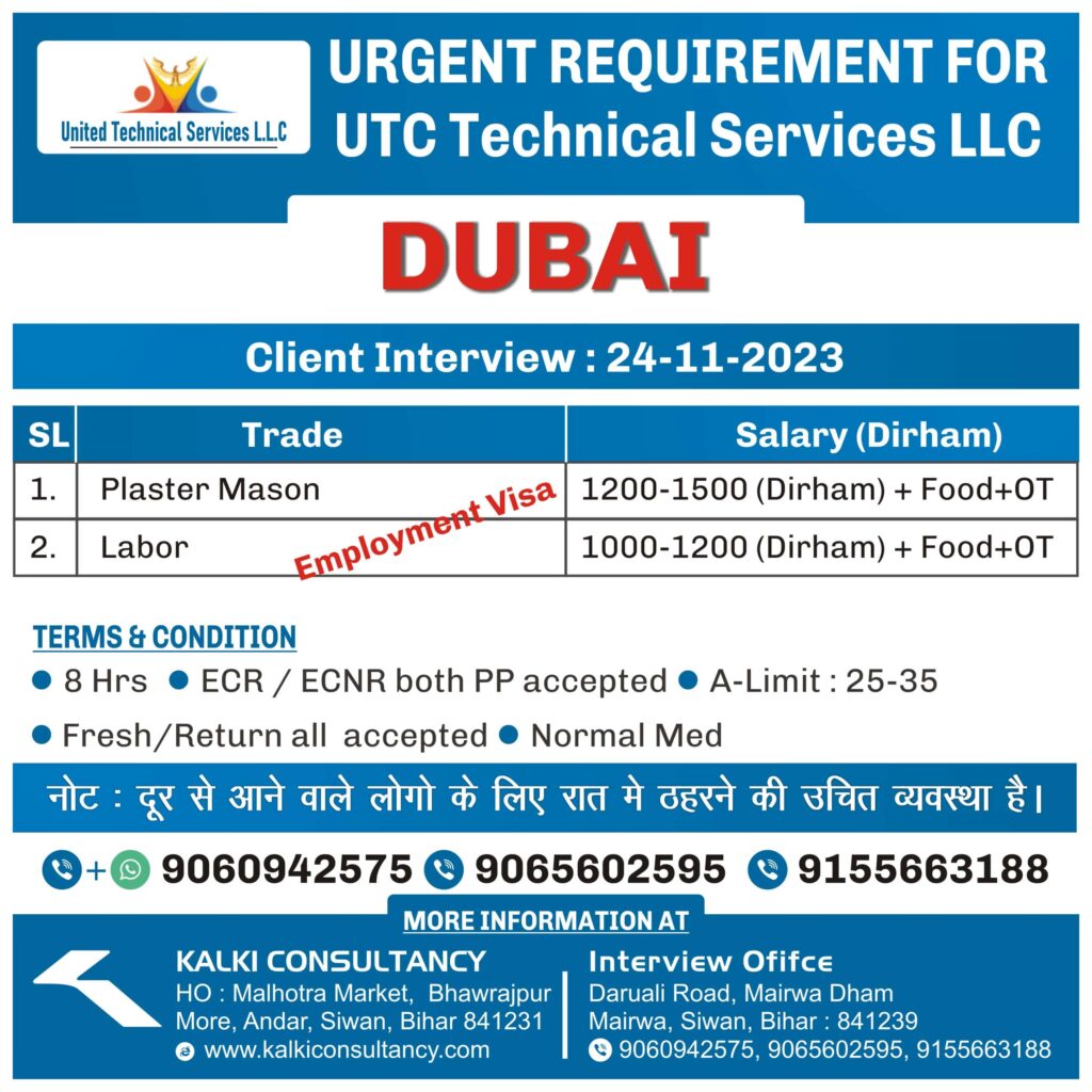 URGENT REQUIREMENT FOR A LEADING MNC COMPANY – Posted on : 21-11-2023 